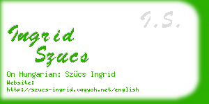 ingrid szucs business card